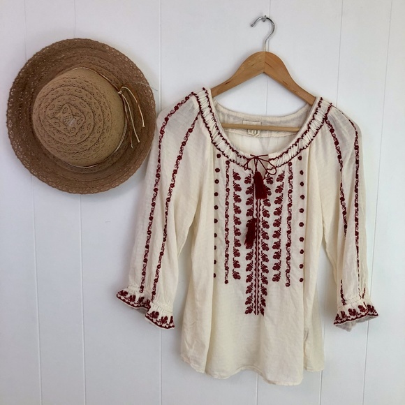 Anthropologie Tops - Meadow Rue Anthropologie Miriam Peasant Blouse